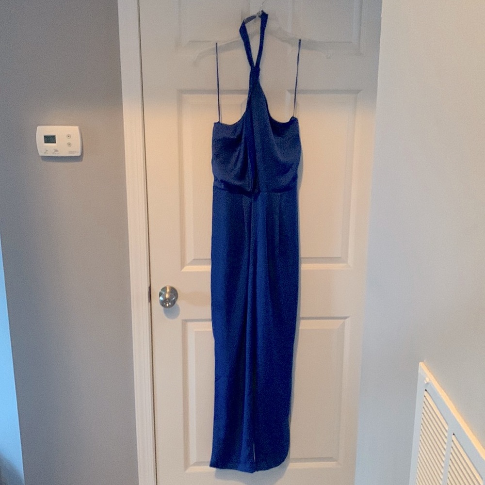 Beautiful blue halter neck jumpsuit